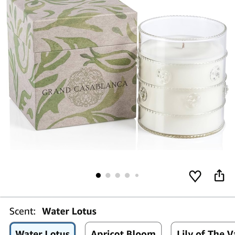 Grand Casablanca White Glass Candle - Picture 3 of 5